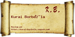 Kurai Borbála névjegykártya